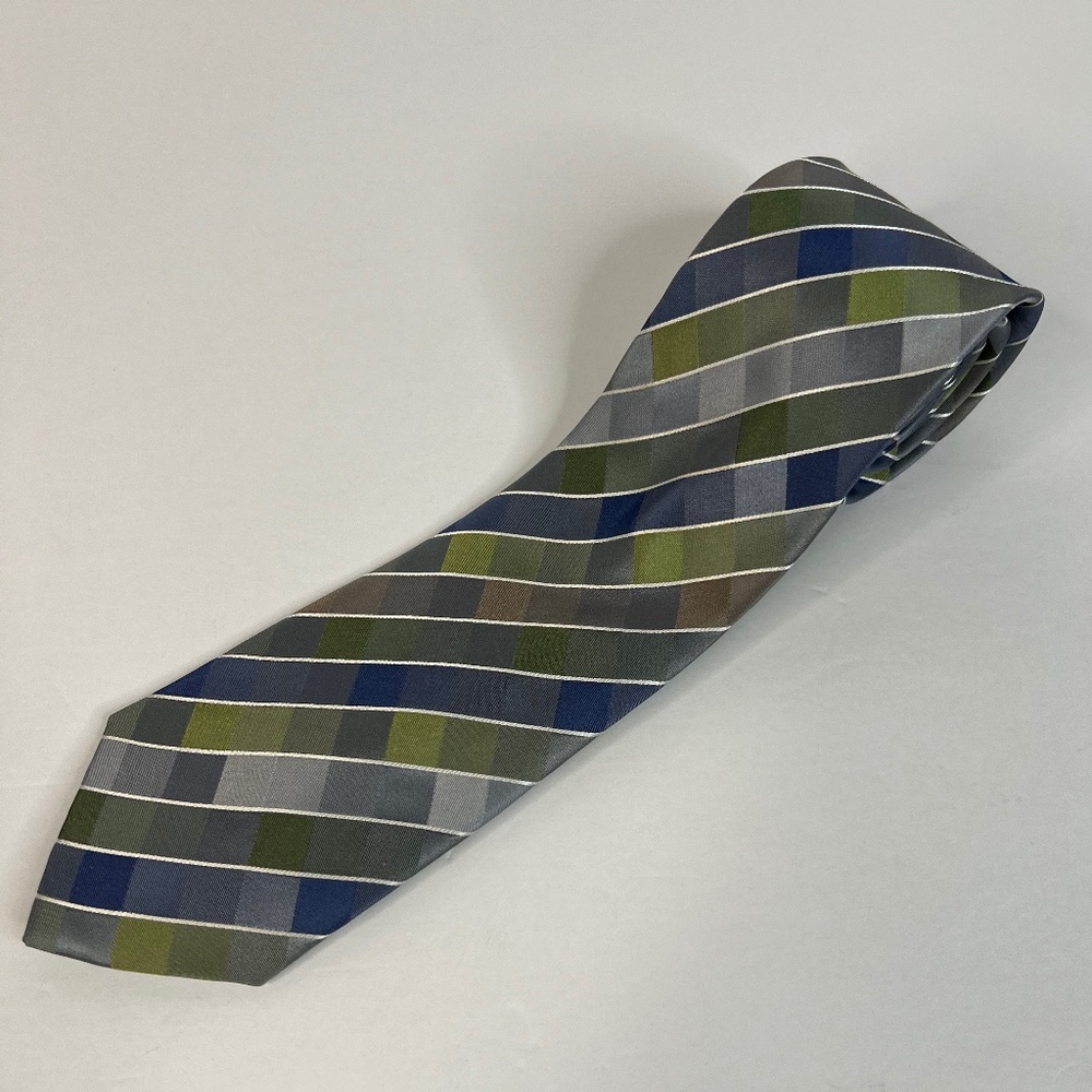 Kenneth Cole Reaction Neck Tie Green, Blue, Gray